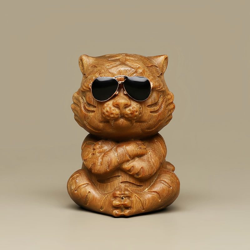 Green Sandalwood Tiger Desk Decoration Green Sandalwood Tiger Desk Decoration
