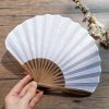 Handcrafted Retro Bamboo Solid Color Folding Fan Handcrafted Retro Bamboo Solid Color Folding Fan