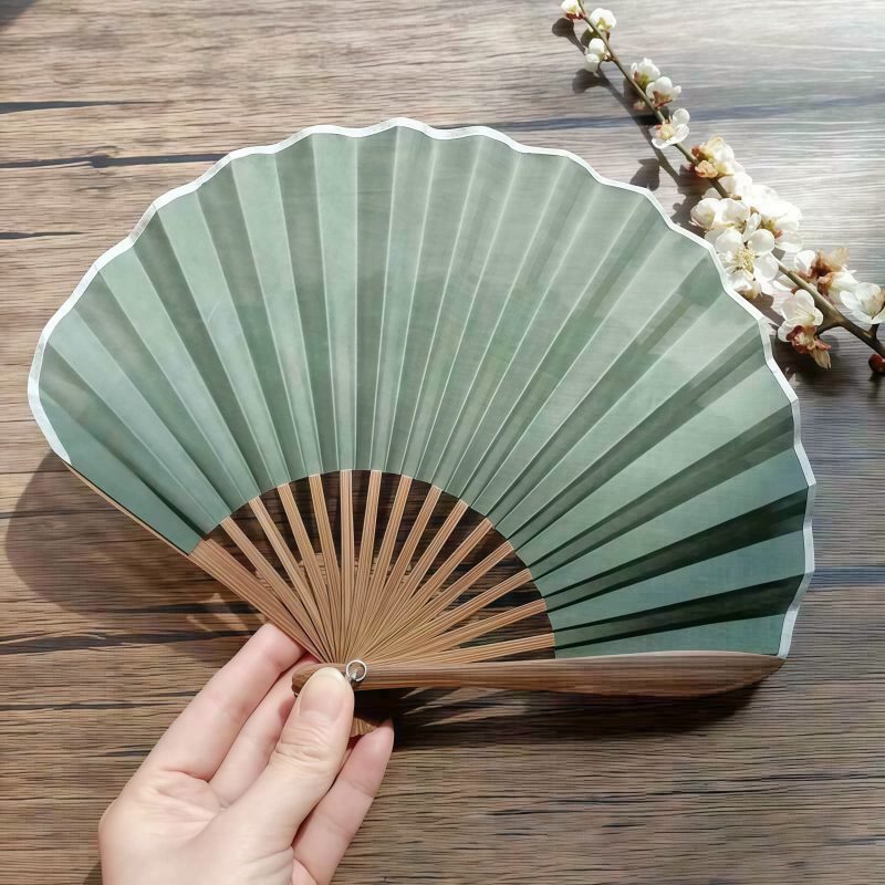 Handcrafted Retro Bamboo Solid Color Folding Fan Handcrafted Retro Bamboo Solid Color Folding Fan