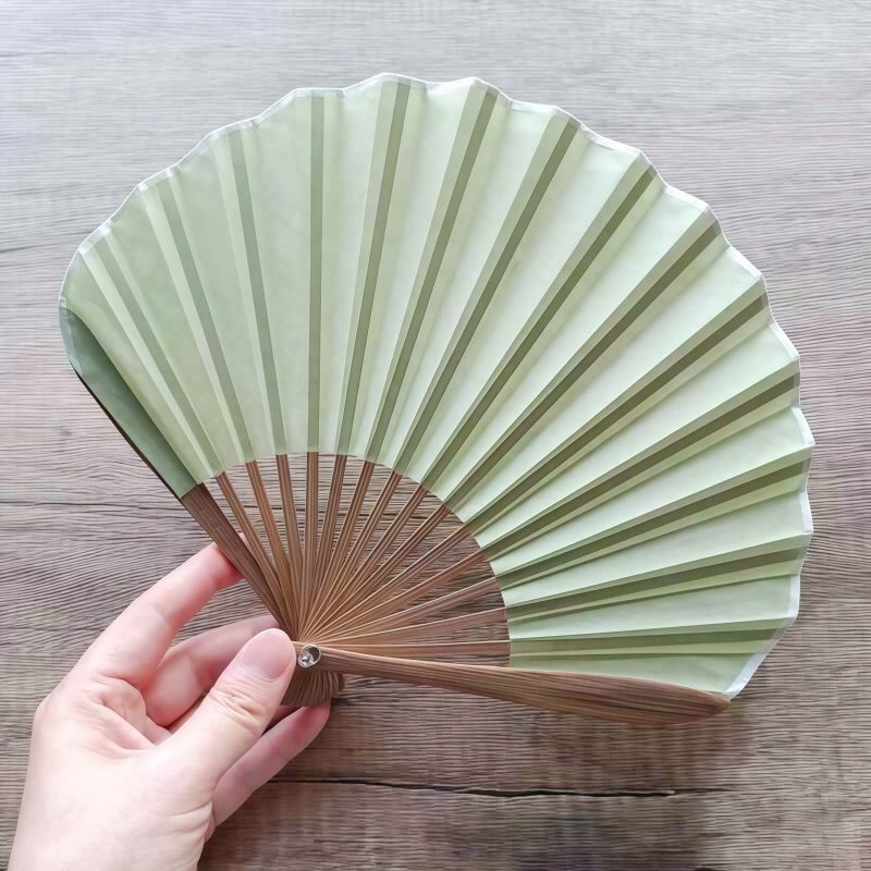 Handcrafted Retro Bamboo Solid Color Folding Fan Handcrafted Retro Bamboo Solid Color Folding Fan