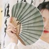 Handcrafted Retro Bamboo Solid Color Folding Fan Handcrafted Retro Bamboo Solid Color Folding Fan