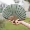 Handcrafted Retro Bamboo Solid Color Folding Fan Handcrafted Retro Bamboo Solid Color Folding Fan