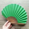 Handcrafted Retro Bamboo Solid Color Folding Fan Handcrafted Retro Bamboo Solid Color Folding Fan