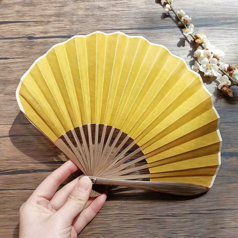 Handcrafted Retro Bamboo Solid Color Folding Fan Handcrafted Retro Bamboo Solid Color Folding Fan