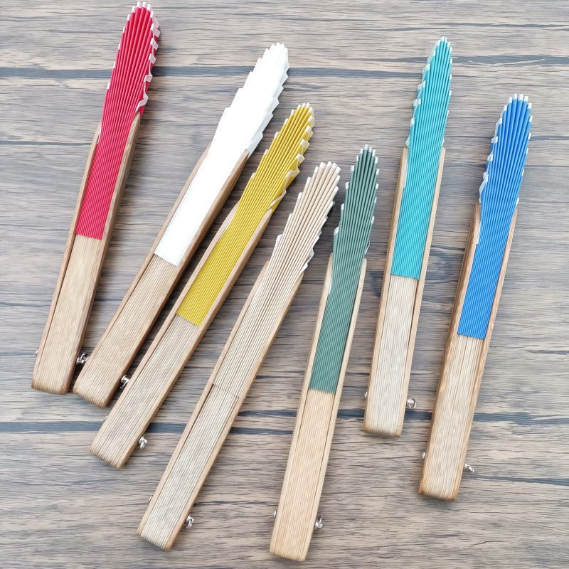Handcrafted Retro Bamboo Solid Color Folding Fan Handcrafted Retro Bamboo Solid Color Folding Fan