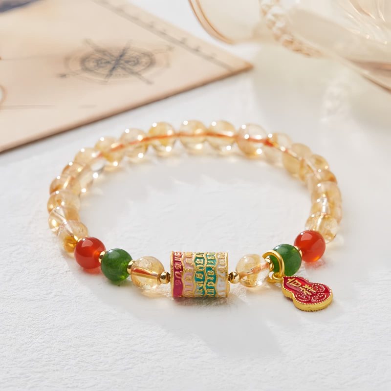 Natural Citrine Green Chalcedony Protection Bracelet Natural Citrine Green Chalcedony Protection Bracelet