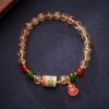 Natural Citrine Green Chalcedony Protection Bracelet Natural Citrine Green Chalcedony Protection Bracelet
