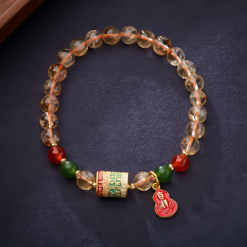Natural Citrine Green Chalcedony Protection Bracelet Natural Citrine Green Chalcedony Protection Bracelet