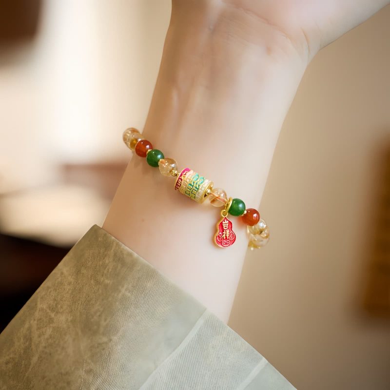 Natural Citrine Green Chalcedony Protection Bracelet Natural Citrine Green Chalcedony Protection Bracelet