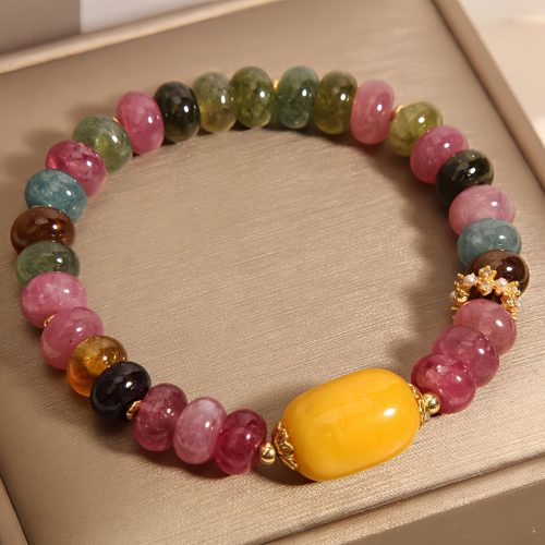Natural Tourmaline Topaz Mood Tracker Bracelet Natural Tourmaline Topaz Positive Bracelet