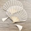 Rose Lace Bamboo Folding Fan with Tassels Rose Lace Bamboo Folding Fan with Tassels