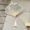 Rose Lace Bamboo Folding Fan with Tassels Rose Lace Bamboo Folding Fan with Tassels