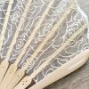 Rose Lace Bamboo Folding Fan with Tassels Rose Lace Bamboo Folding Fan with Tassels