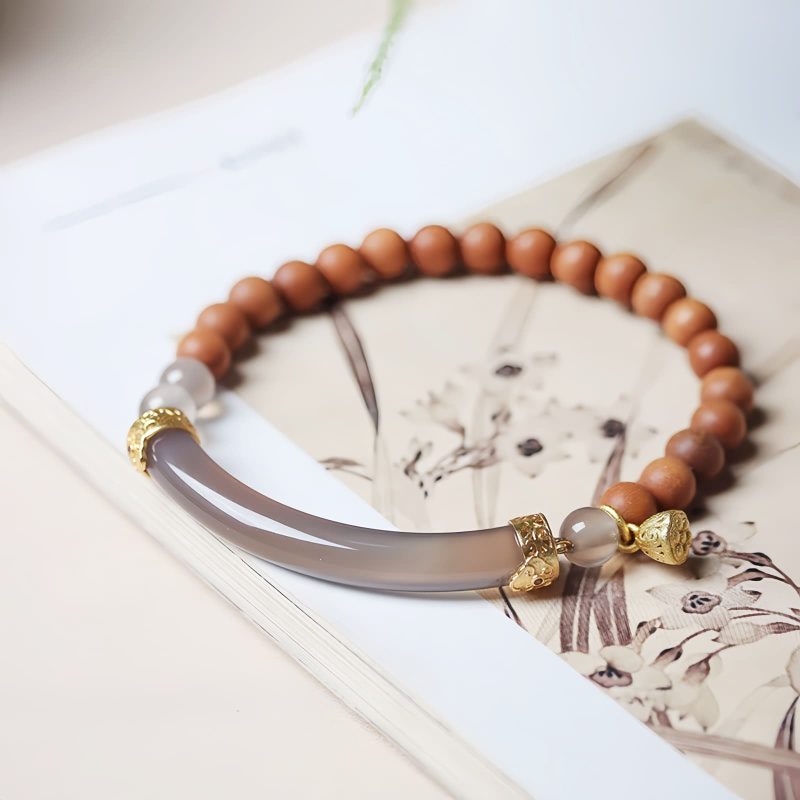 Sandalwood Gray Chalcedony Cuff Bracelet Sandalwood Gray Chalcedony Cuff Bracelet