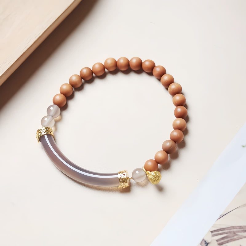 Sandalwood Gray Chalcedony Cuff Bracelet Sandalwood Gray Chalcedony Cuff Bracelet