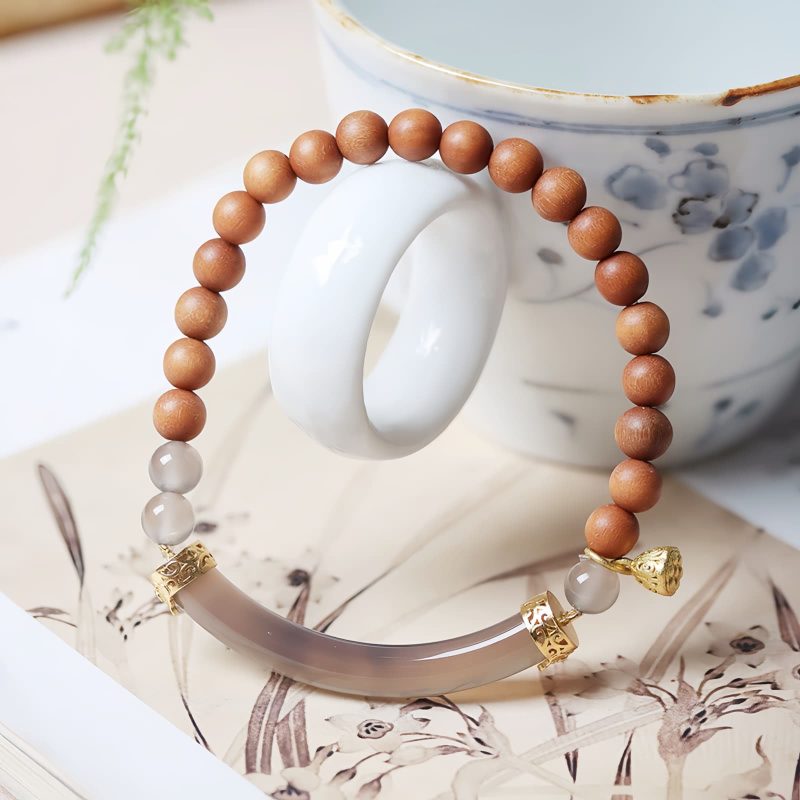 Sandalwood Gray Chalcedony Cuff Bracelet Sandalwood Gray Chalcedony Cuff Bracelet