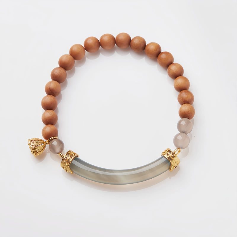Sandalwood Gray Chalcedony Cuff Bracelet Sandalwood Gray Chalcedony Cuff Bracelet