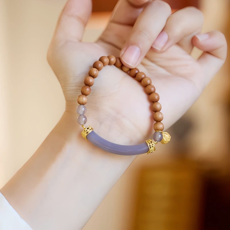 Sandalwood Gray Chalcedony Cuff Bracelet Sandalwood Gray Chalcedony Cuff Bracelet