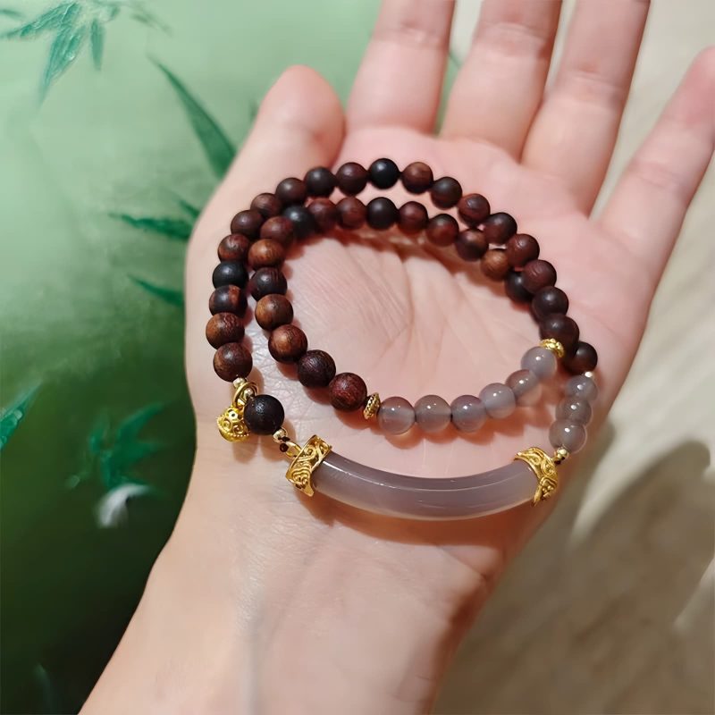 Sandalwood Gray Chalcedony Cuff Bracelet Sandalwood Gray Chalcedony Cuff Bracelet