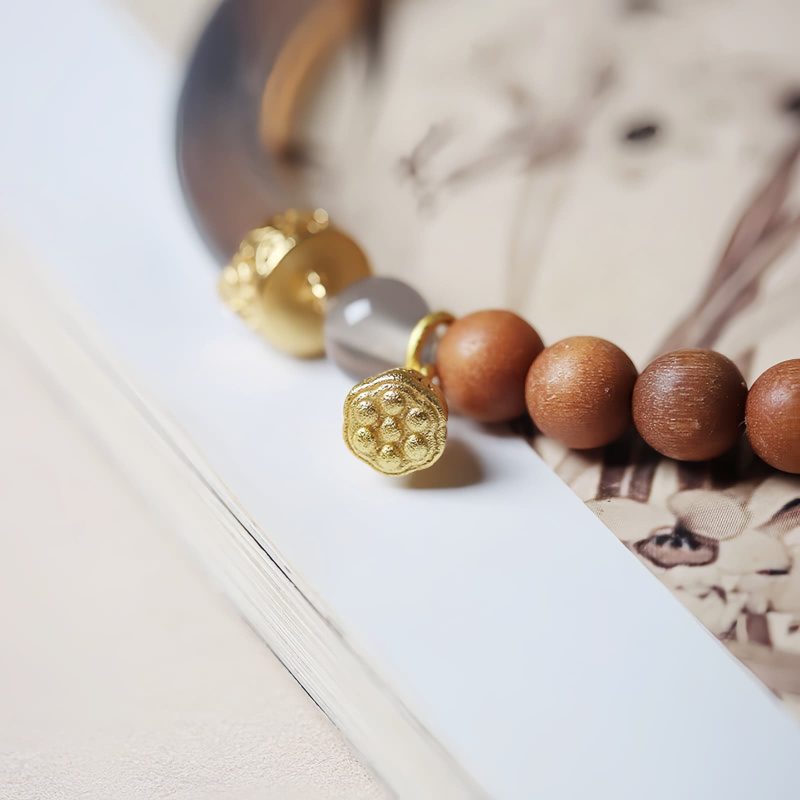 Sandalwood Gray Chalcedony Cuff Bracelet Sandalwood Gray Chalcedony Cuff Bracelet