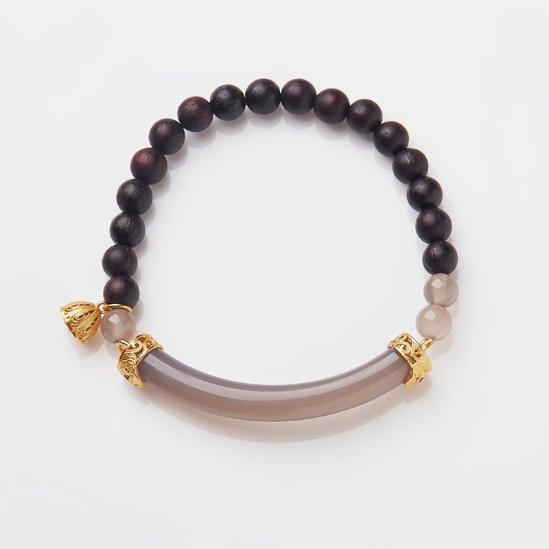 Sandalwood Gray Chalcedony Cuff Bracelet Sandalwood Gray Chalcedony Cuff Bracelet
