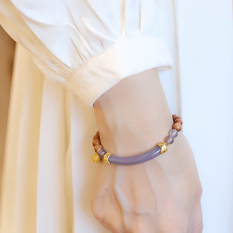 Sandalwood Gray Chalcedony Cuff Bracelet Sandalwood Gray Chalcedony Cuff Bracelet