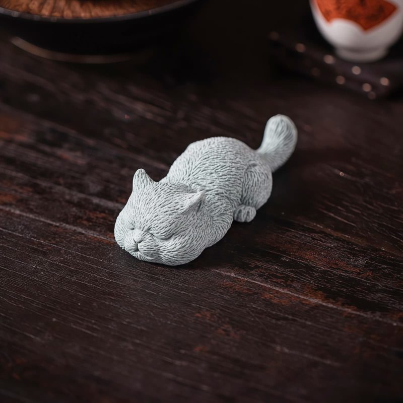 Sandstone Cat Figurines for Tea Ceremony Decoration Sandstone Cat Figurines for Tea Ceremony Decoration