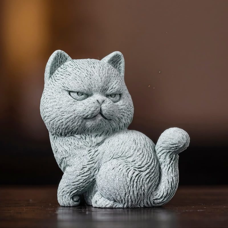 Sandstone Cat Figurines for Tea Ceremony Decoration Sandstone Cat Figurines for Tea Ceremony Decoration