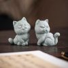Sandstone Cat Figurines for Tea Ceremony Decoration Sandstone Cat Figurines for Tea Ceremony Decoration