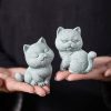 Sandstone Cat Figurines for Tea Ceremony Decoration Sandstone Cat Figurines for Tea Ceremony Decoration