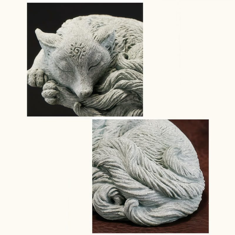 Sandstone Nine Tailed Fox Tea Pet Figurine Sandstone Nine Tailed Fox Tea Pet Figurine