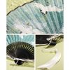 Silk Bamboo Folding Fan with Crane Pattern Silk Bamboo Folding Fan with Crane Pattern