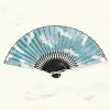 Silk Bamboo Folding Fan with Crane Pattern Silk Bamboo Folding Fan with Crane Pattern