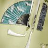 Silk Bamboo Folding Fan with Crane Pattern Silk Bamboo Folding Fan with Crane Pattern