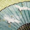 Silk Bamboo Folding Fan with Crane Pattern Silk Bamboo Folding Fan with Crane Pattern