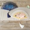 Silk Peony Folding Fan with Bamboo Frame Silk Peony Folding Fan with Bamboo Frame