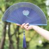 Silk Peony Folding Fan with Bamboo Frame Silk Peony Folding Fan with Bamboo Frame