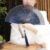 Silk Peony Folding Fan with Bamboo Frame Silk Peony Folding Fan with Bamboo Frame