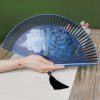 Silk Peony Folding Fan with Bamboo Frame Silk Peony Folding Fan with Bamboo Frame