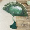Silk Peony Folding Fan with Bamboo Frame Silk Peony Folding Fan with Bamboo Frame