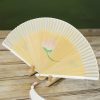Silk Peony Folding Fan with Bamboo Frame Silk Peony Folding Fan with Bamboo Frame