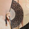 Silk Retro Leaves Flower Bamboo Folding Fan Silk Retro Leaves Flower Bamboo Folding Fan