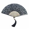 Silk Retro Leaves Flower Bamboo Folding Fan Silk Retro Leaves Flower Bamboo Folding Fan