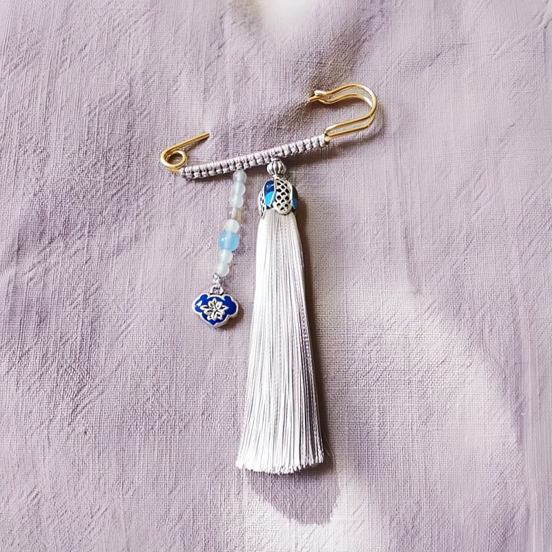 Tibetan Chalcedony Tassel Brooch Tibetan Chalcedony Tassel Brooch
