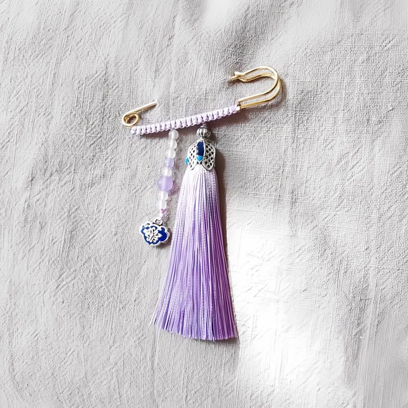 Tibetan Chalcedony Tassel Brooch Tibetan Chalcedony Tassel Brooch