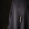 チベット黒檀と真鍮の平和のネックレス ペンダント Tibetan Ebony Wood Peace Necklace Pendant