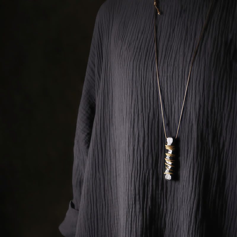 チベット黒檀と真鍮の平和のネックレス ペンダント Tibetan Ebony Wood Peace Necklace Pendant