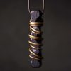 チベット黒檀と真鍮の平和のネックレス ペンダント Tibetan Ebony Wood Peace Necklace Pendant