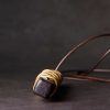チベット黒檀と真鍮の平和のネックレス ペンダント Tibetan Ebony Wood Peace Necklace Pendant