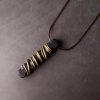 チベット黒檀と真鍮の平和のネックレス ペンダント Tibetan Ebony Wood Peace Necklace Pendant